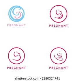 Pregnant logo template vector icon illustration design