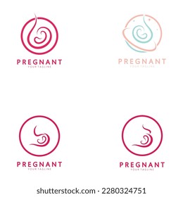 Pregnant logo template vector icon illustration design