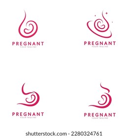 Pregnant logo template vector icon illustration design