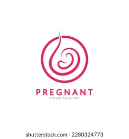 Pregnant logo template vector icon illustration design