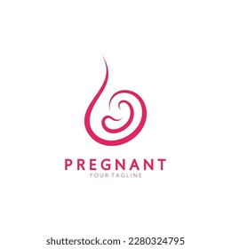Pregnant logo template vector icon illustration design