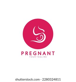 Pregnant logo template vector icon illustration design
