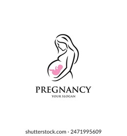 Pregnant logo vector. EPS 10 editable vector