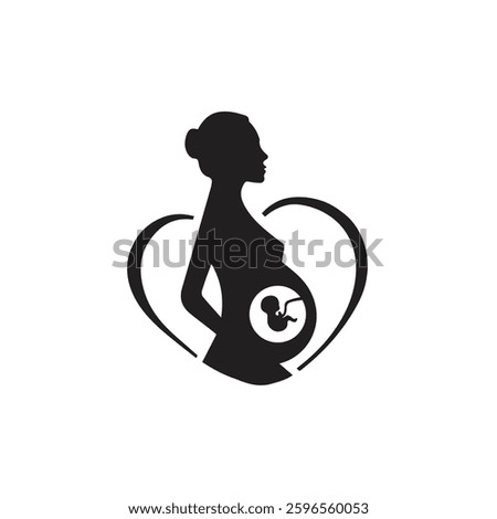 Pregnant logo vector. EPS 10. mom and baby logo, mother and children icon design, pregnancy logo, mother love logo design.