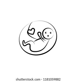 Pregnant love baby concept line icon. Simple element illustration. Pregnant love baby concept outline symbol design from Motherhood set. Can be used for web and mobile UI UX on white background