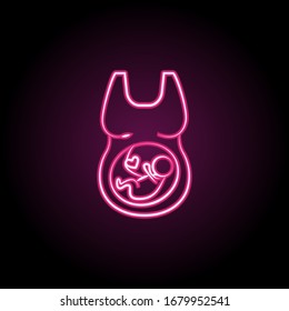 Pregnant love baby neon icon. Simple thin line, outline vector of maternity icons for ui and ux, website or mobile application