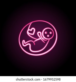 Pregnant love baby neon icon. Simple thin line, outline vector of maternity icons for ui and ux, website or mobile application