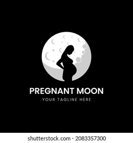 Pregnant Maternity Mother Moon Star Logo design template