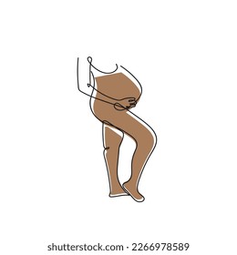 Pregnant Mom Line Art Design