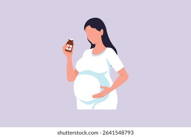 Pregnant Mother Concept. Colored flat vector illustration isolated