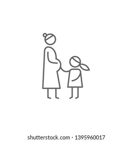 Pregnant mother, daughter icon. Element of family life icon. Thin line icon for website design and development, app development. Premium icon
