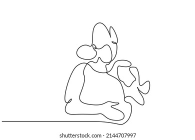 a pregnant mother and her little child hug her belly and love her newborn sibling