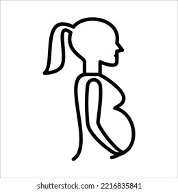 Pregnant, Pregnant Mother Icon Logo Design Vector Template Illustration Sign And Symbol