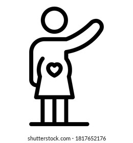 Pregnant mother icon. Outline pregnant mother vector icon for web design isolated on white background