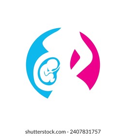 Pregnant mother logo icon, vector illustration design