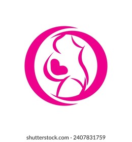 Pregnant mother logo icon, vector illustration design