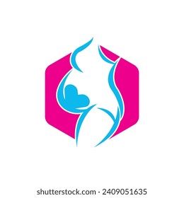 Pregnant mother logo icon, vector illustration design