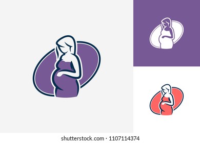 Pregnant mother Logo Template Design Vector, Emblem, Design Concept, Creative Symbol, Icon