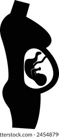 Pregnant Mother Side View Icon