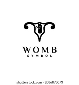 Pregnant Mother's Womb Symbol Logo