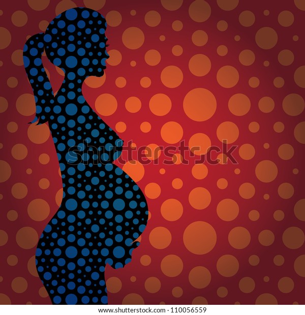 Pregnant Naked Woman Silhouette Illustration Stock Vector Royalty Free