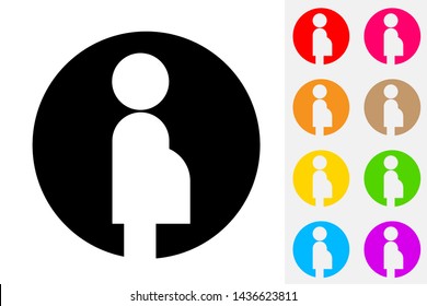 Pregnant Negative Space Vector Icon