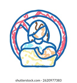 pregnant nursing restriction doodle icon sketch vector. pregnant nursing restriction sign. isolated symbol illustration