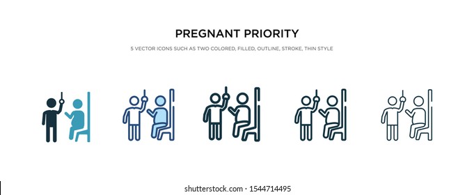 pregnant priority icon in different style vector illustration. two colored and black pregnant priority vector icons designed in filled, outline, line and stroke style can be used for web, mobile, ui