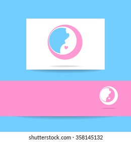 Signo de embarazo - plantilla de vector. Idea para el logo.   Mujer embarazada, embarazo,    vientre embarazada, madre.