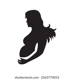 Pregnant silhouette design. maternity illustration.