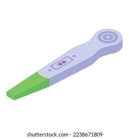 Pregnant stick icon isometric vector. Urine test. Positive result