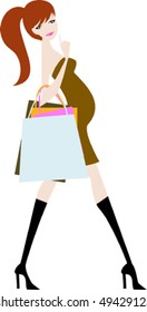 Pregnant stylish woman
