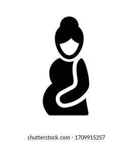 pregnant vector glyph flat icon 