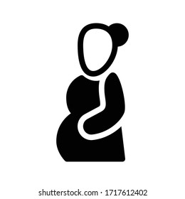 pregnant vector glyph flat icon 