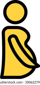 pregnant vector line colour icon