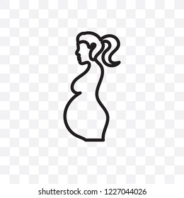 pregnant vector linear icon isolated on transparent background, pregnant transparency concept can be used for web and mobile
