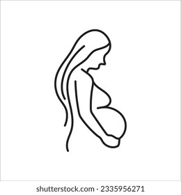  Pregnant vector logo design mother template
