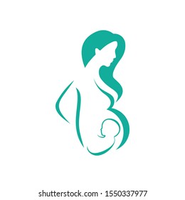 Pregnant Vector logo icon design template