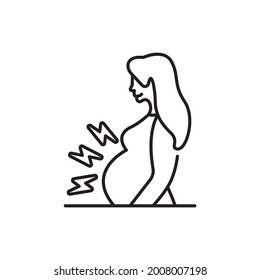 Pregnant vector outline icon style illustration. EPS 10 File Nursing and Midwifery symbol