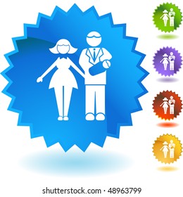 Pregnant web button isolated on a background.