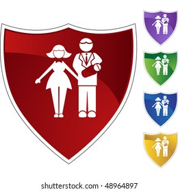 Pregnant web button isolated on a background.