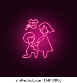 pregnant wife icon. Elements of Family in neon style icons. Simple icon for websites, web design, mobile app, info graphics