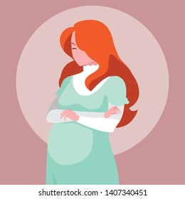 pregnant woman avatar character icon vector ilustrate