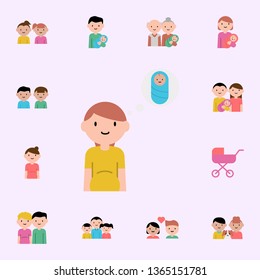 pregnant woman, baby cartoon icon. family icons universal set for web and mobile