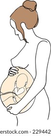 
Pregnant woman with a baby in her belly