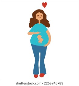 Pregnant woman with baby inside her stomach
