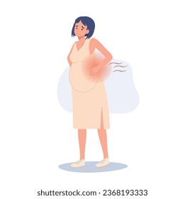 Pregnant Woman with Back Pain. Expectant Mother Experiencing Pregnancy Backache - Shutterstock ID 2368193333