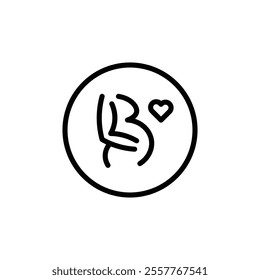 Pregnant woman backache icon Outline vector for web ui