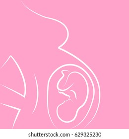 Pregnant woman. Background for mobile applications. Childbirth, Maternity and child care. Obstetrics and gynecology. Family planning. Vector illustration.