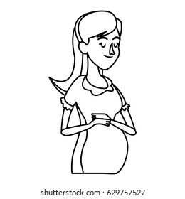 pregnant woman belly maternity outline